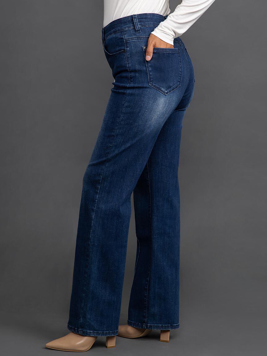 Wide Leg Jeans with Center Seam Image 3
